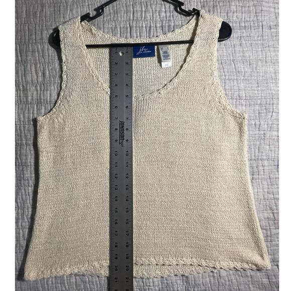 J.H. Collectibles Knit Tank Top - Women's Sz L - Blouse Cream Ivory - Thick -EUC - Picture 5 of 6